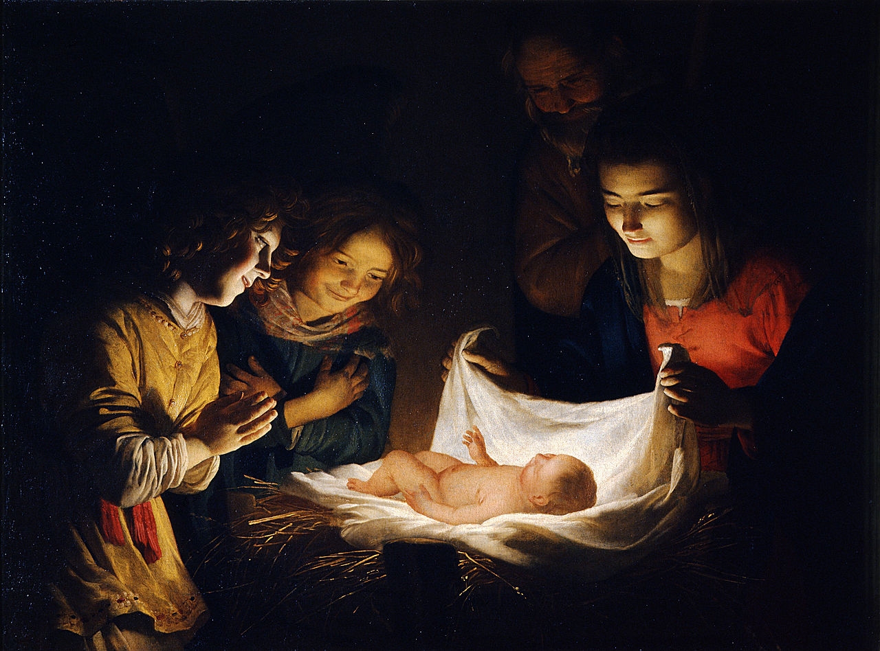 Gerrit van Honthorst: A gyermek imádása – Utrecht, 1620 körül