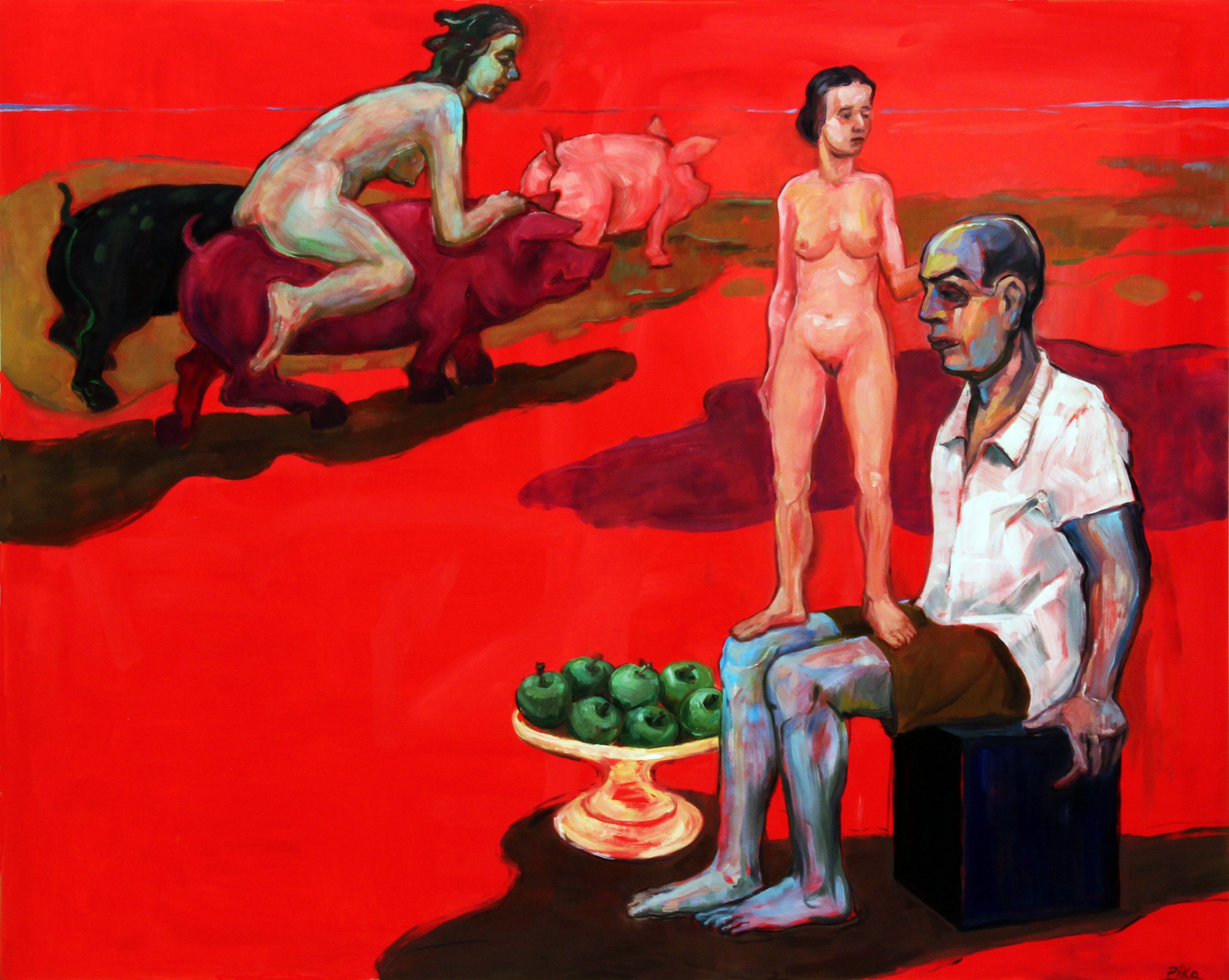 Nagy Árpád Pika. Európa elrablása, olaj-vászon 150x200 cm